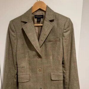 Brooks Brothers Brown and Pink Blazer with Plaid Pattern Size 4